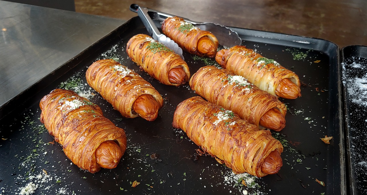 repas, assiette, recette, pain, hot-dog, boulangerie, des croissants, rôti, fait maison