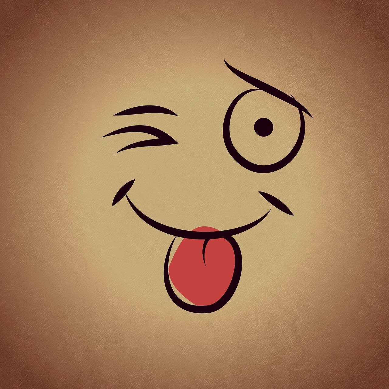 smiley, vilain, langue, émoticône, faire un clin d'oeil