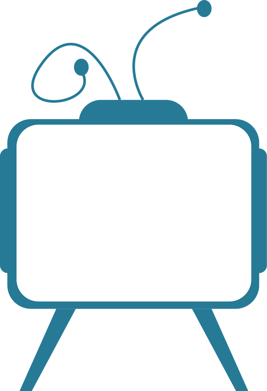 télévision, la télé, électronique, antenne, ancien, bleu