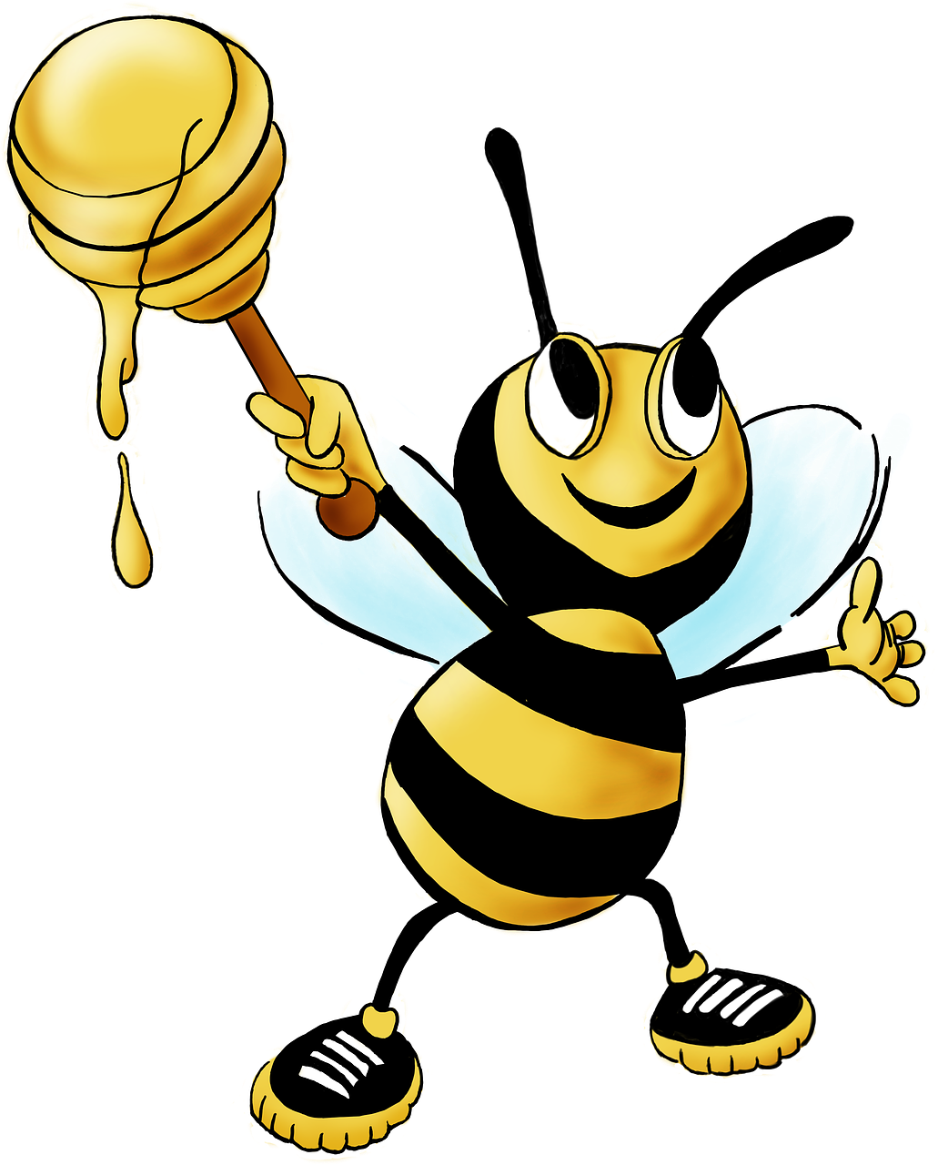 abeille à miel, abeille, miel, nature, icône, icône d'abeille, icône d'abeille à miel, dessin animé, dessin, dessin numérique, des animaux, insectes, jaune, découper