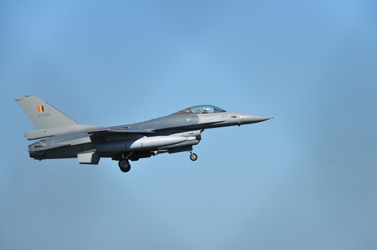 avion, jet, militaire, f16, force aérienne