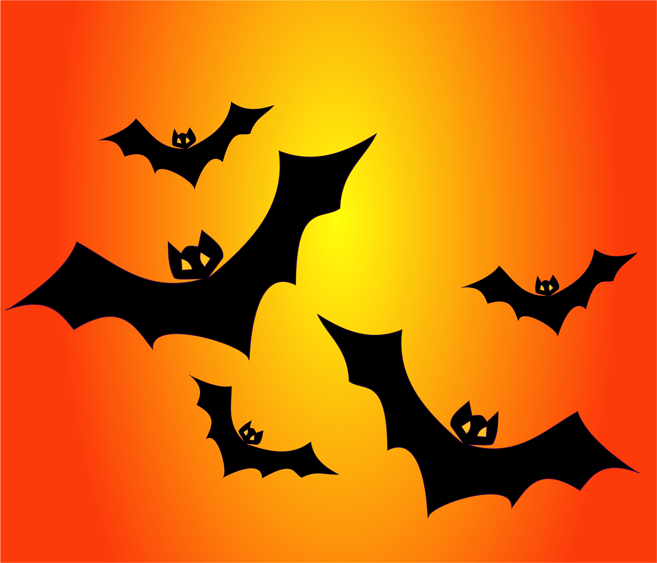 chauves-souris, animaux, nature, halloween, en volant, mammifères, faune, silhouette