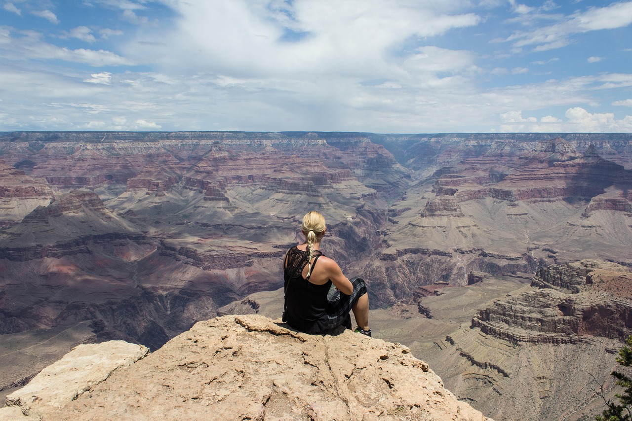 grand canyon, fille, vue, rêver, écart, grande, la nature, paysage, grand canyon, grand canyon, grand canyon, grand canyon, grand canyon