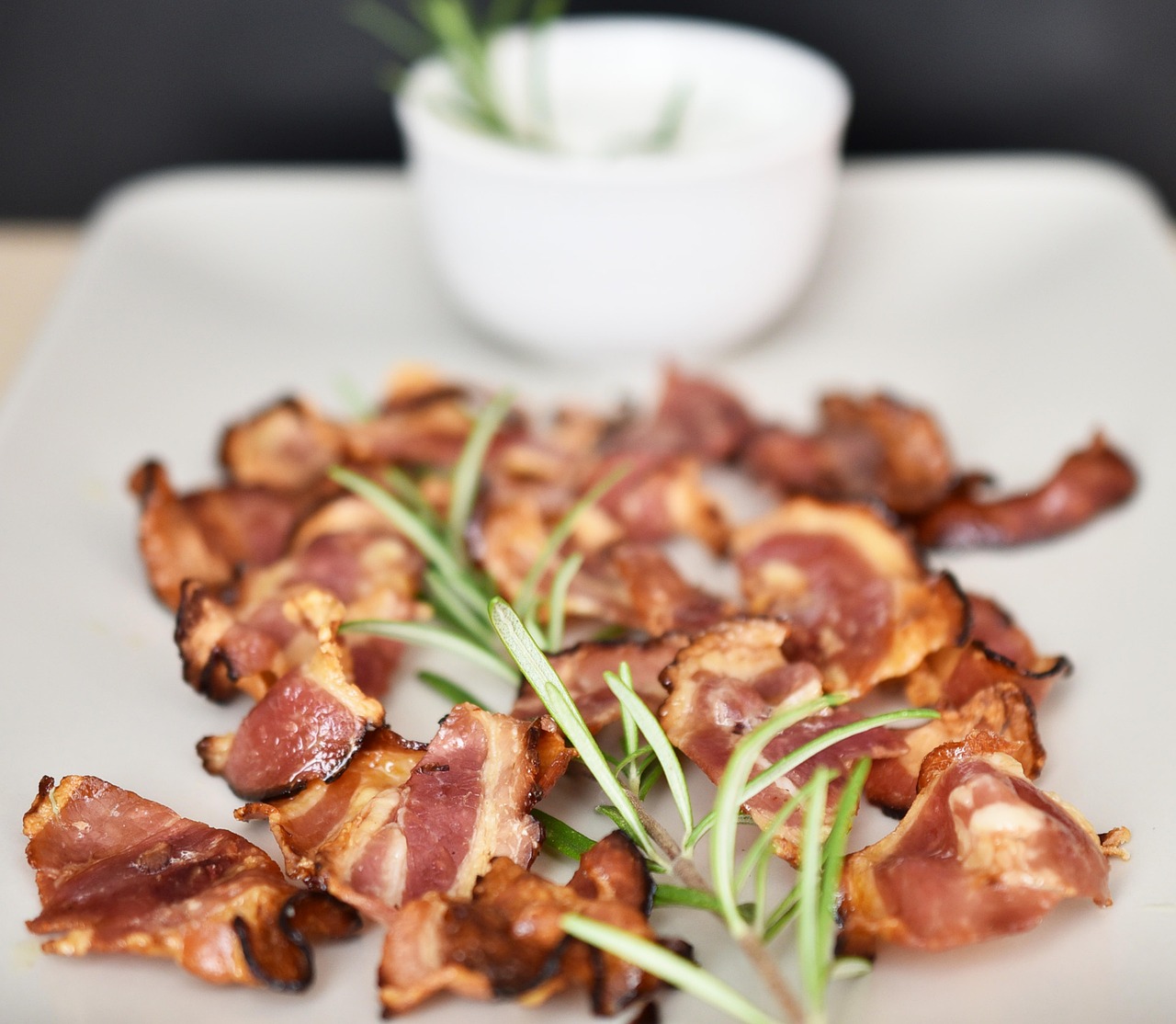 lard, romarin, aliments, salé, le restaurant