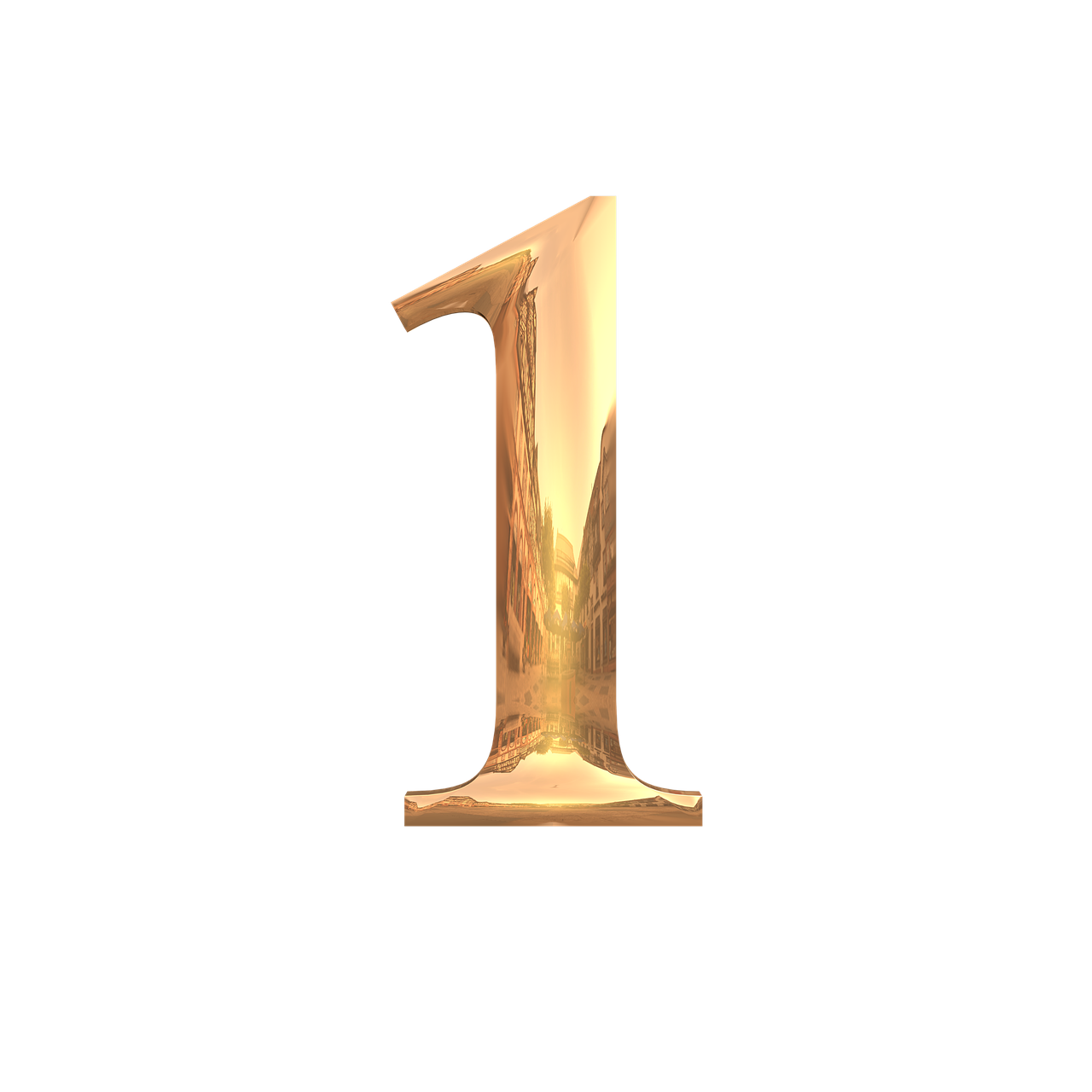 le chiffre 1, police de caractère, arrière-plan transparent, l'unité