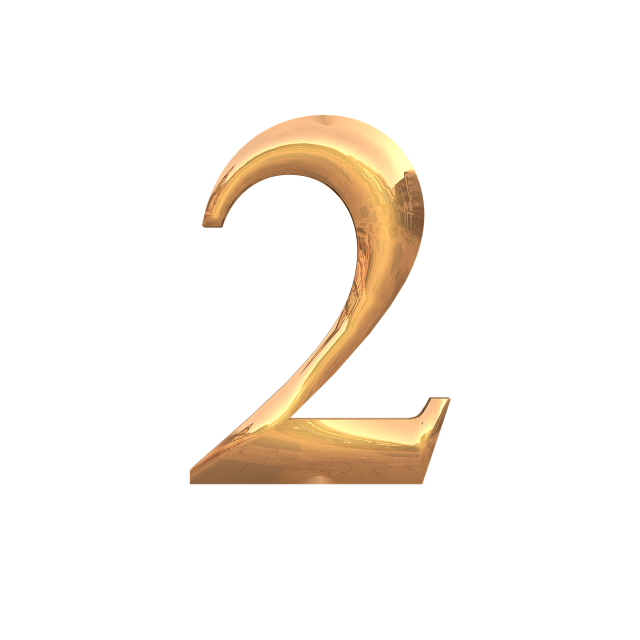 le chiffre de 2, police de caractère, arrière-plan transparent, l'unité