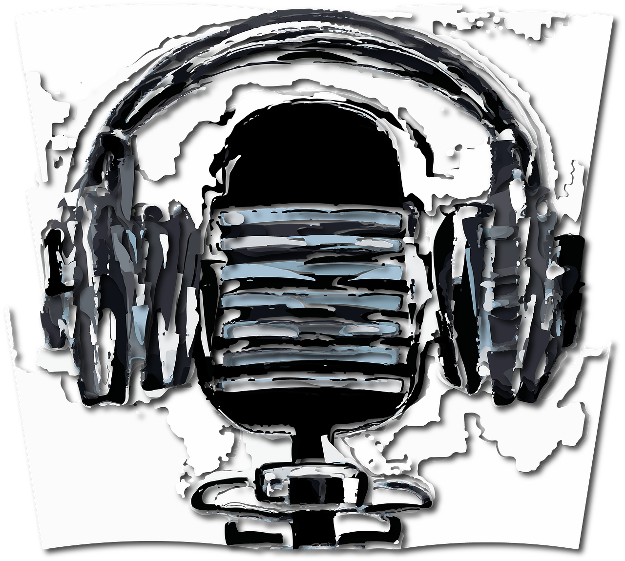 micro irrégulier, microphone, casque, podcast, micro, coupé