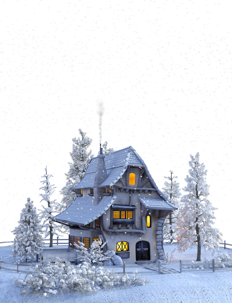 noël, fête de noël, hiver, neige, flocons de neige, maison, avènement, nature, paysage
