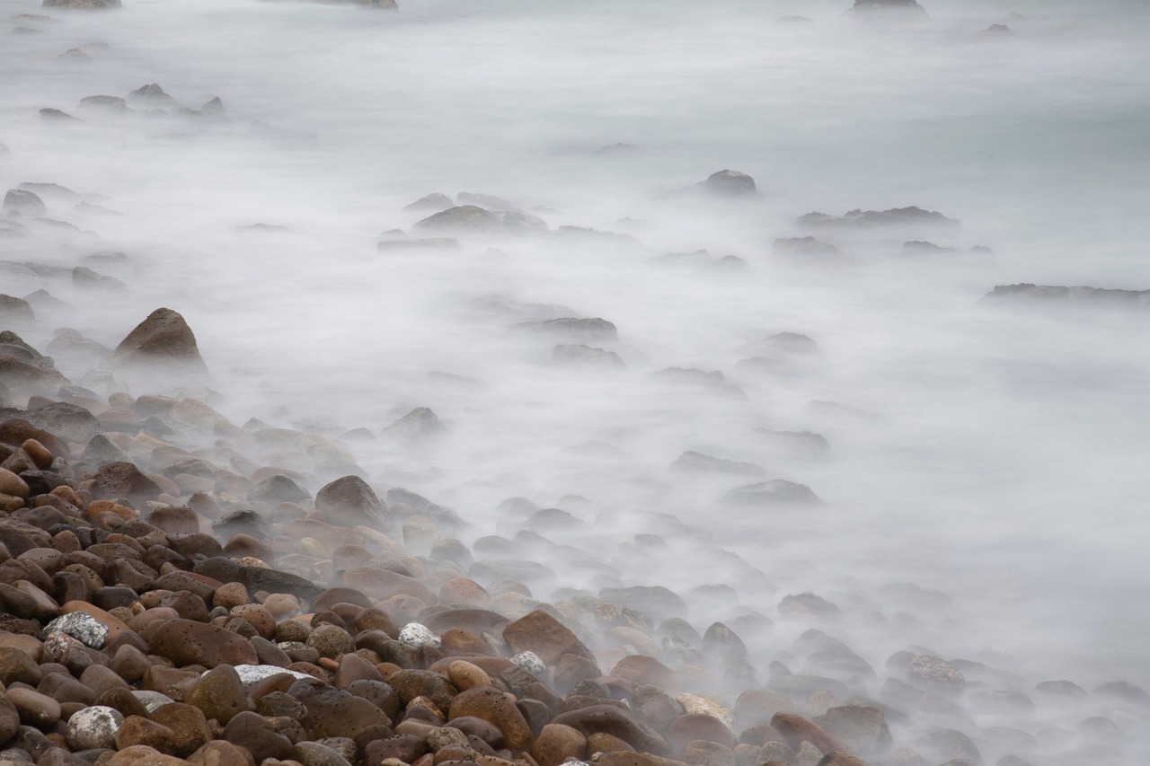 océan, mer de l'est, sokcho, gangwon faire, nature, plage, vagues, brume, brouillard