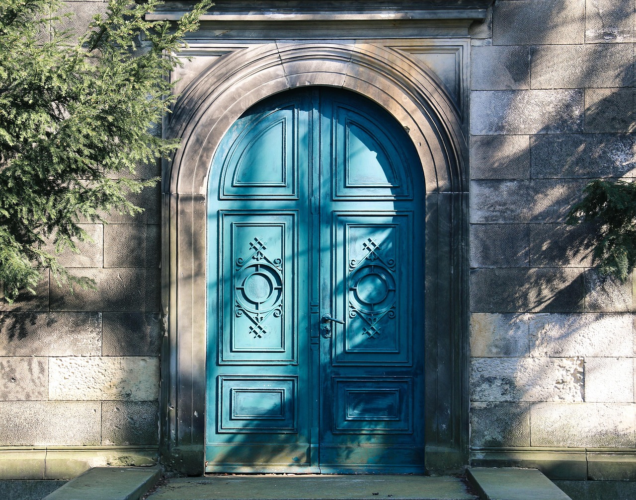 porte, entrée, façade, arcade, cambre, porte bleue, en bois, portail, porte, porte, porte, porte, porte