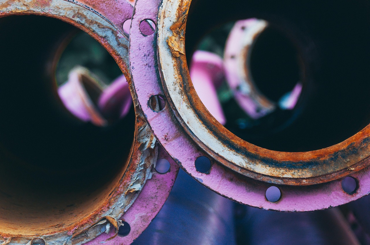 tube, métal, rouille, cercle, rouillé, fer à repasser, vieille, rond