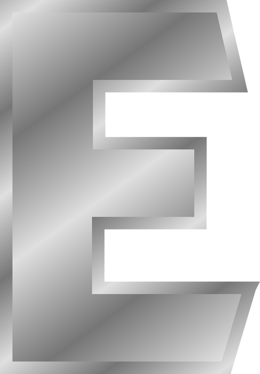 anglais, alphabets, des lettres, e, 5e, cinquième, cinq, majuscule, argent, effet, embrasé, gris lettre