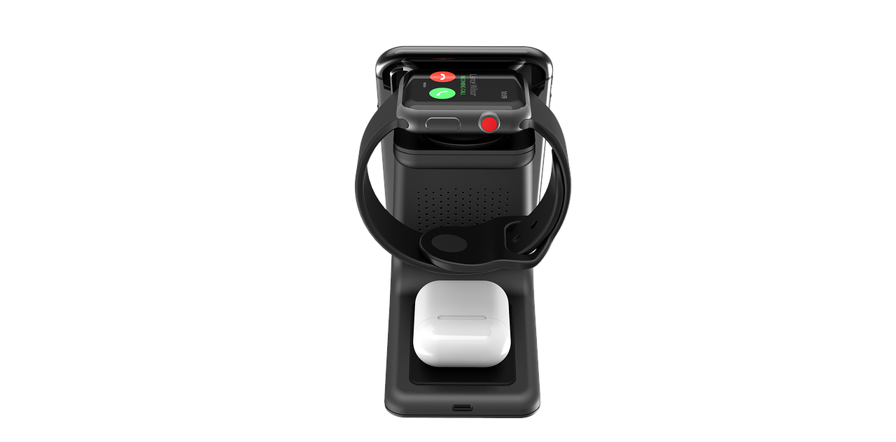 chargeur sans fil, montre intelligente, écouteurs sans fil, appareil mobile, la technologie, découper