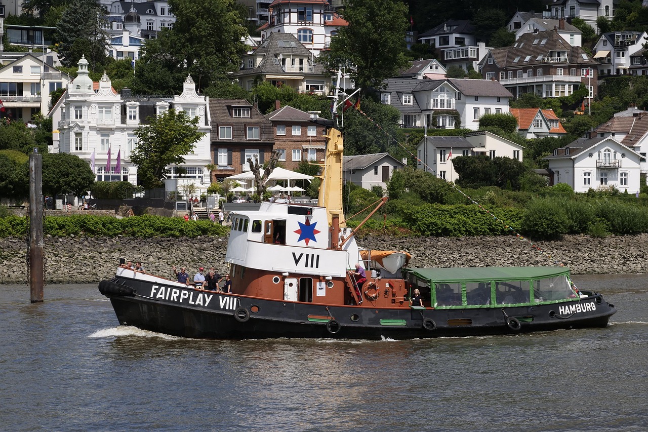 expédition, bateau, maritime, tracteur, schleppschifffahrt, schraubenschlepper, vieille, marins, le fair-play 8, schleppschiff, elbe, hambourg, bateau traditionnel
