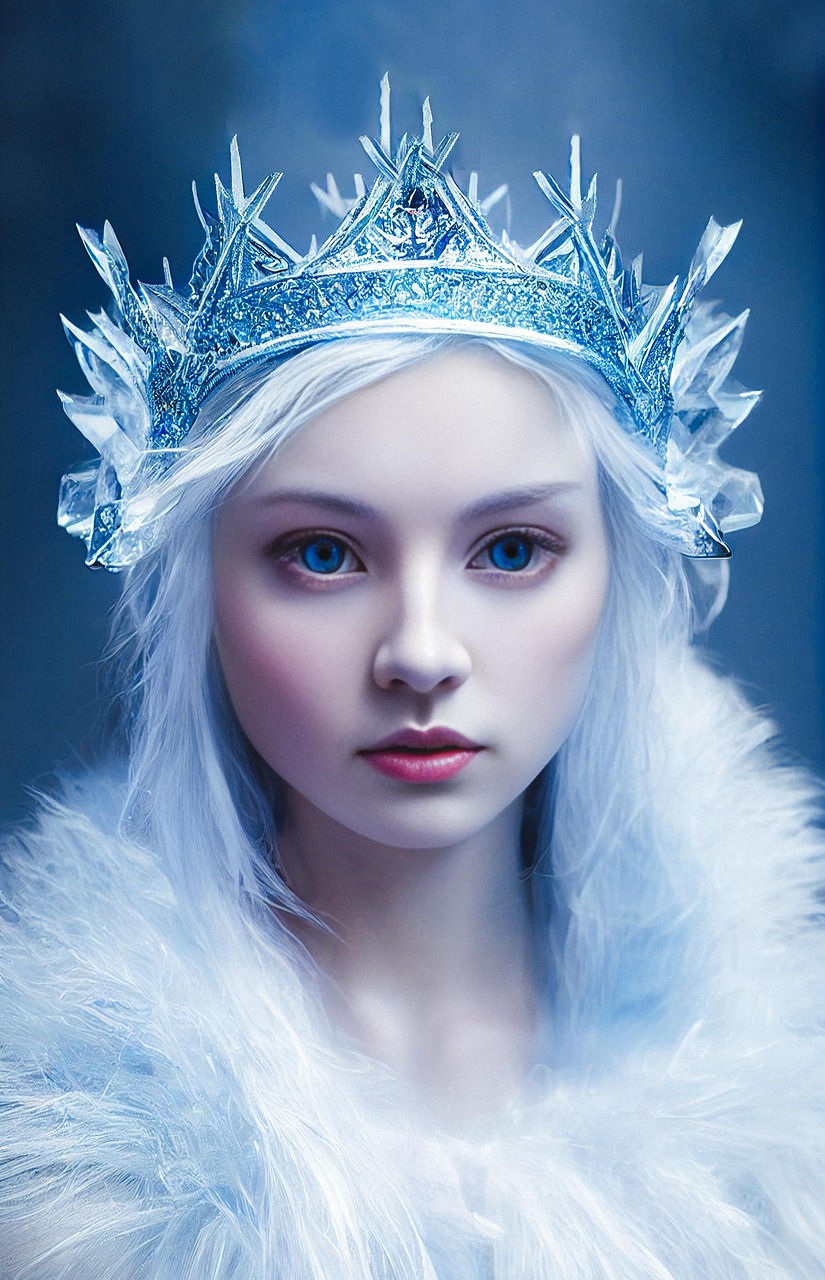 femme, reine des glaces, hiver, ai généré, neige, beauté, nature, reine des neiges