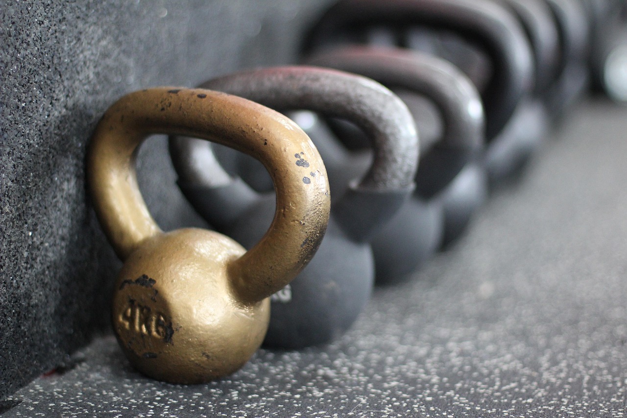 haltères, le noir, or, 4 kilos, poids, kilo