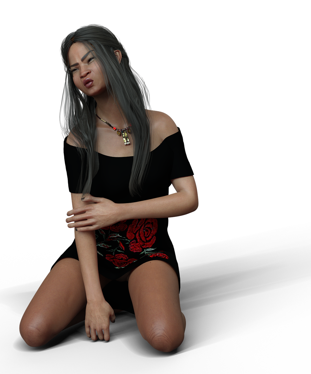 la douleur, froncer les sourcils, faire mal, femme, a genou, arrière-plan transparent, autocollant, tube, aie, douleur au bras