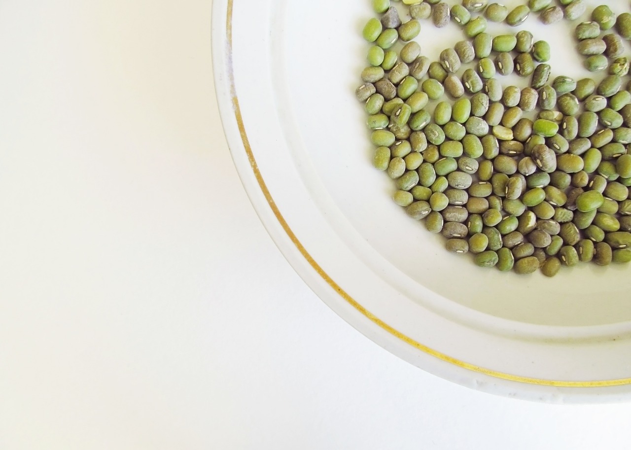 lentilles, haricots mungo, haricots, vue de dessus