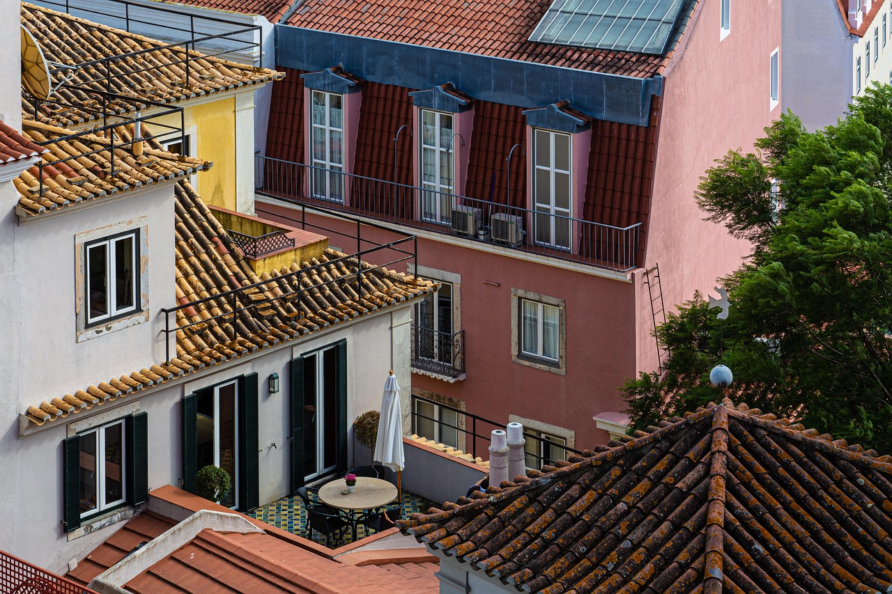 maisons, toits, lisbonne, le portugal, terrasse, voisins, immeubles, ville, les fenêtres, quartier, l'europe , lisbonne, lisbonne, voisins, voisins, voisins, voisins, voisins
