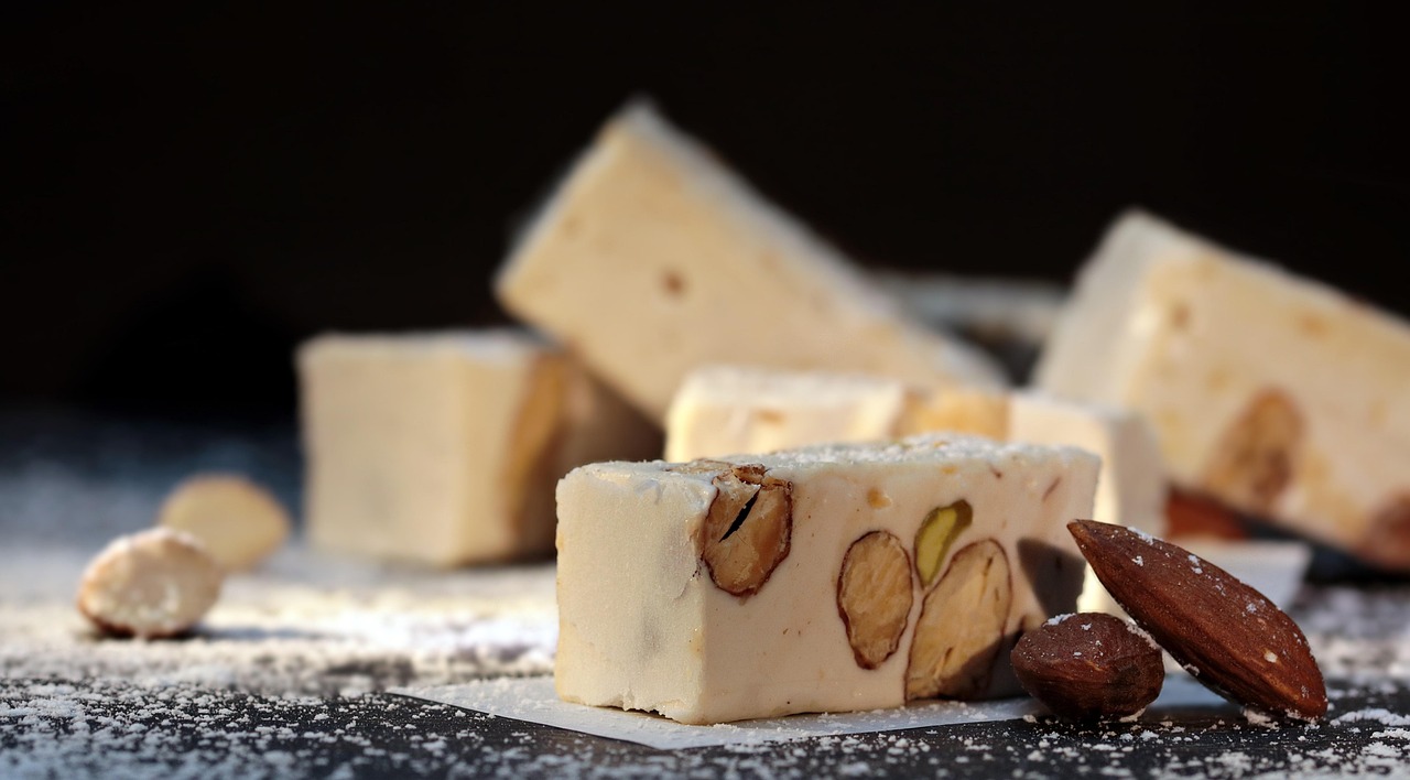 nougat, nougat blanc, amande, mignonne, confiserie, oriental, douceur, noël, sucre en poudre, appétissant, aliments, festive, hiver, avènement, nougat, nougat, nougat, nougat, nougat