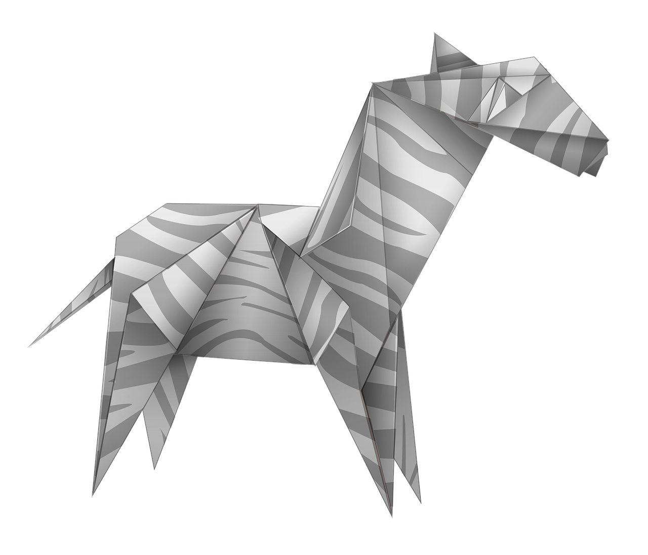origami, zèbre, rayures, noir et blanc, papier, art, animal, nature, papier d'art, ouvrages d'art, découper