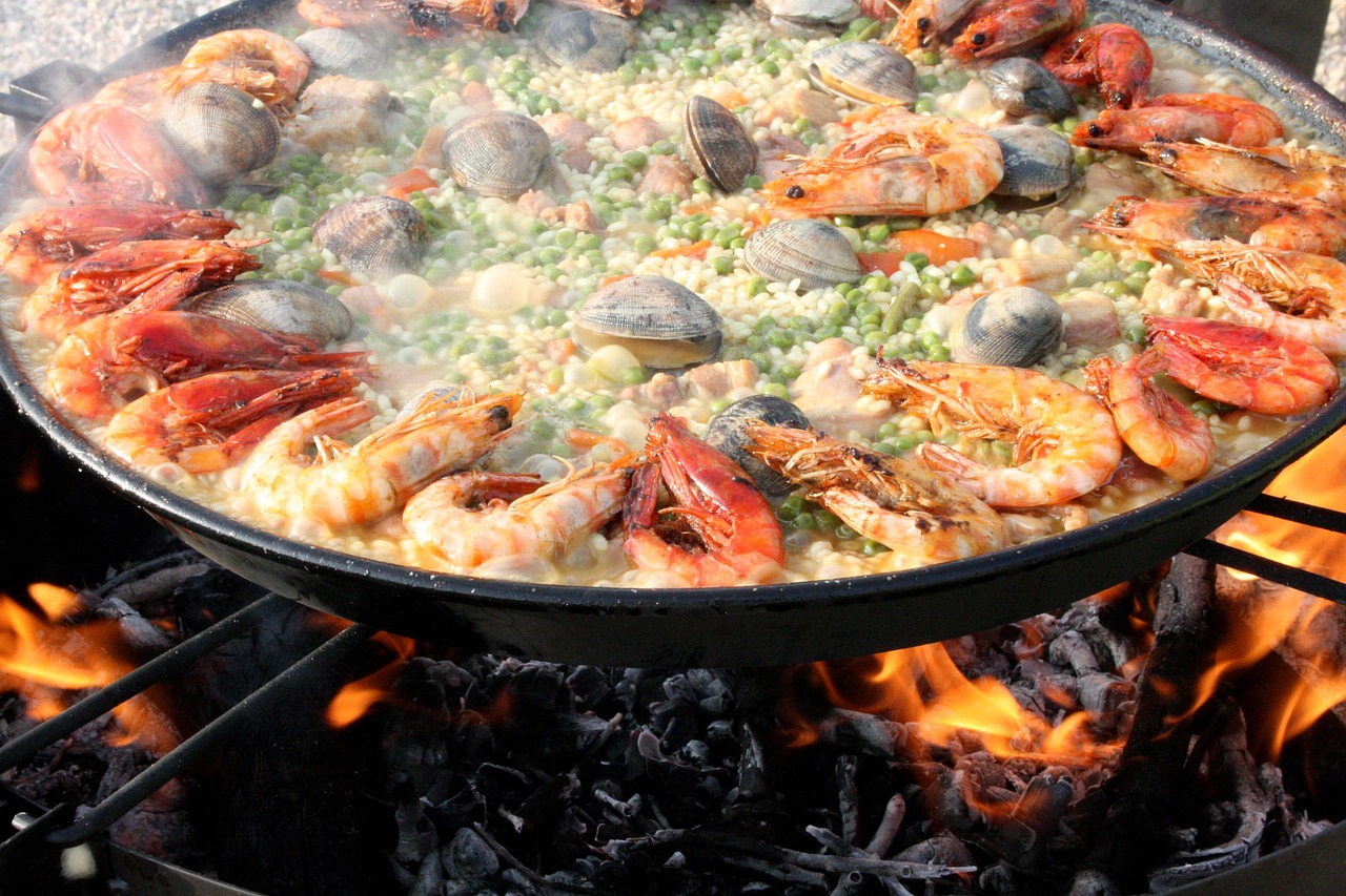 paella, lena, mixte, valencien, fruits de mer, crevette, feu, cuisine espagnole, méditerranée, riz, palourdes, la paella valencienne, paella, paella, paella, paella, paella