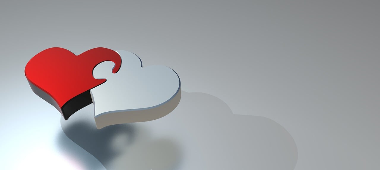 puzzle, cœur, amour, deux coeurs, partenariat, connexion, partager, 3d, correspondre, mariage, engagement, amour, mariage, mariage, mariage, mariage, mariage