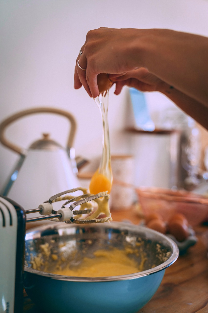 stick blender, faire le gâteau, mélange