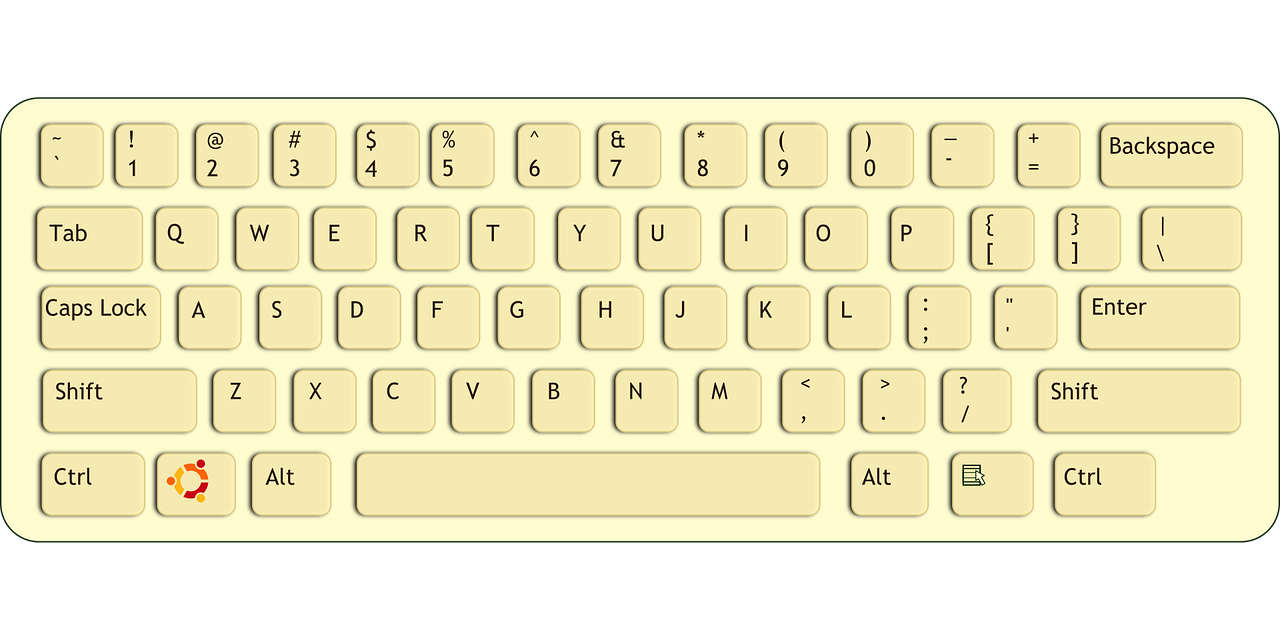 clavier, azerty, ubuntu, ordinateur, périphérique, périphérique d'entrée, saisir, dactylographie, ordinateur en jaune, jaune pour ordinateur portable, jaune clavier, clavier, clavier, clavier, clavier, clavier, ordinateur, ordinateur