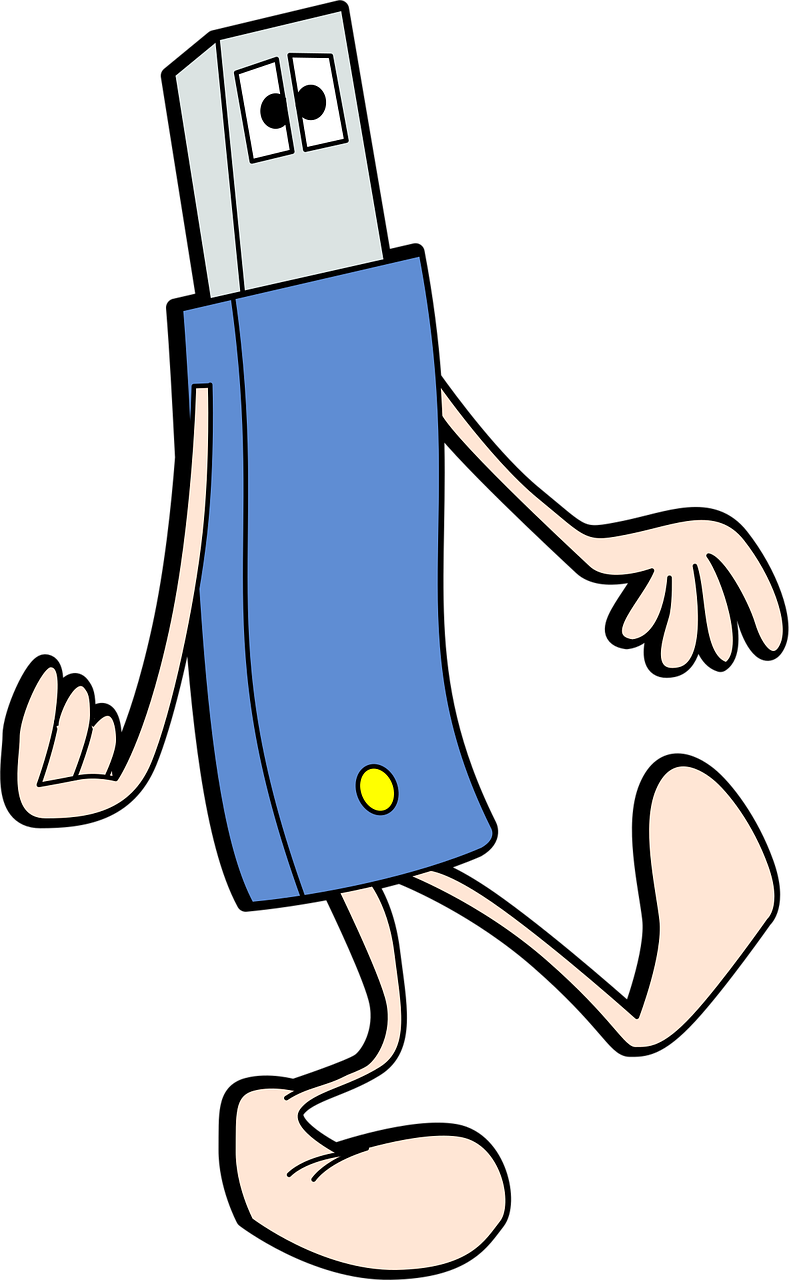 clé usb, jambes, en marchant, dessin animé, lecteur flash, usb, clé usb, clé usb, clé usb, clé usb, clé usb, usb