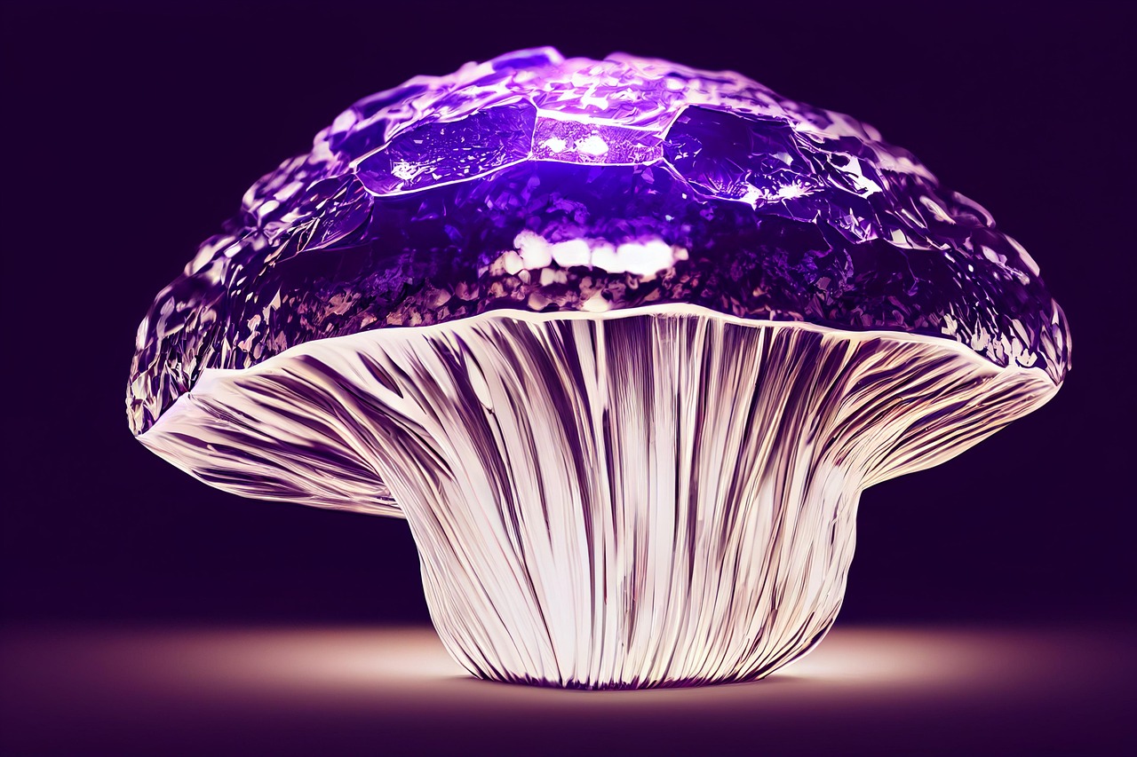 cristal, champignon, champignon violet, champignon de cristal, champignon magique, fantaisie, conception