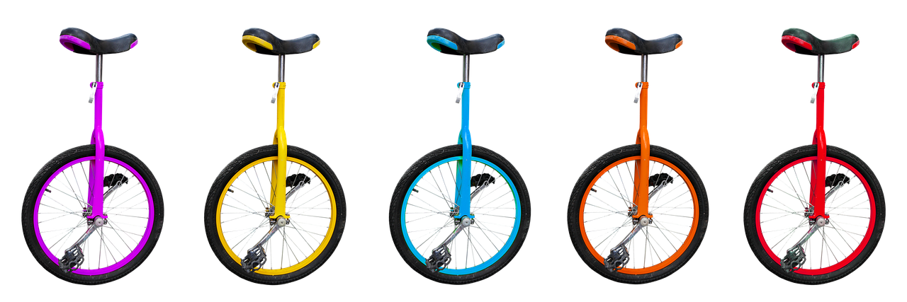 des sports, vélo, monocycle, selle, pédales, pneu, isolé, cyclisme, multicolore, vélo, vélo, vélo, vélo, vélo, monocycle, monocycle, monocycle