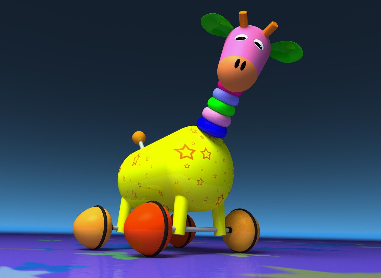 girafe, jouet, roues, coloré, jouet pour bébé, jouet animal, jouet girafe, jouet pour enfants, 3d, rendre, rendu 3d, girafe, girafe, jouet, jouet, jouet, jouet, jouet