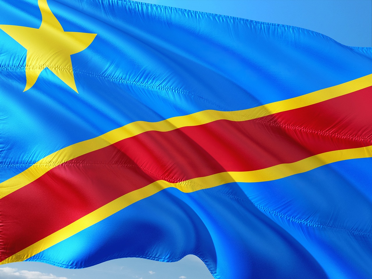 international, bannière, drapeau, democratic-republic of the congo, la république du congo