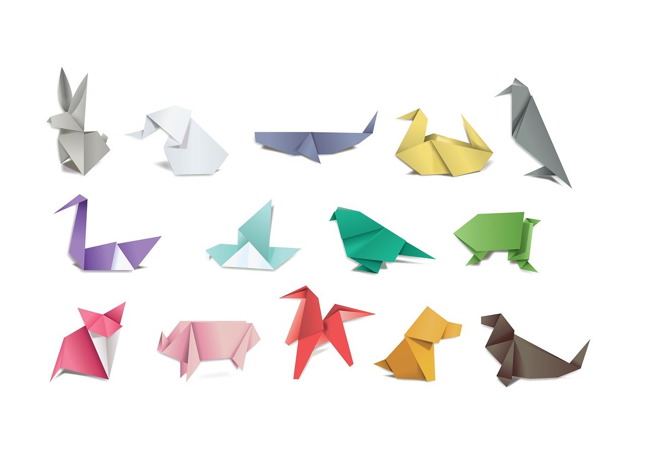 origami, nature, papier, pliant, loisir, artisanat, animaux