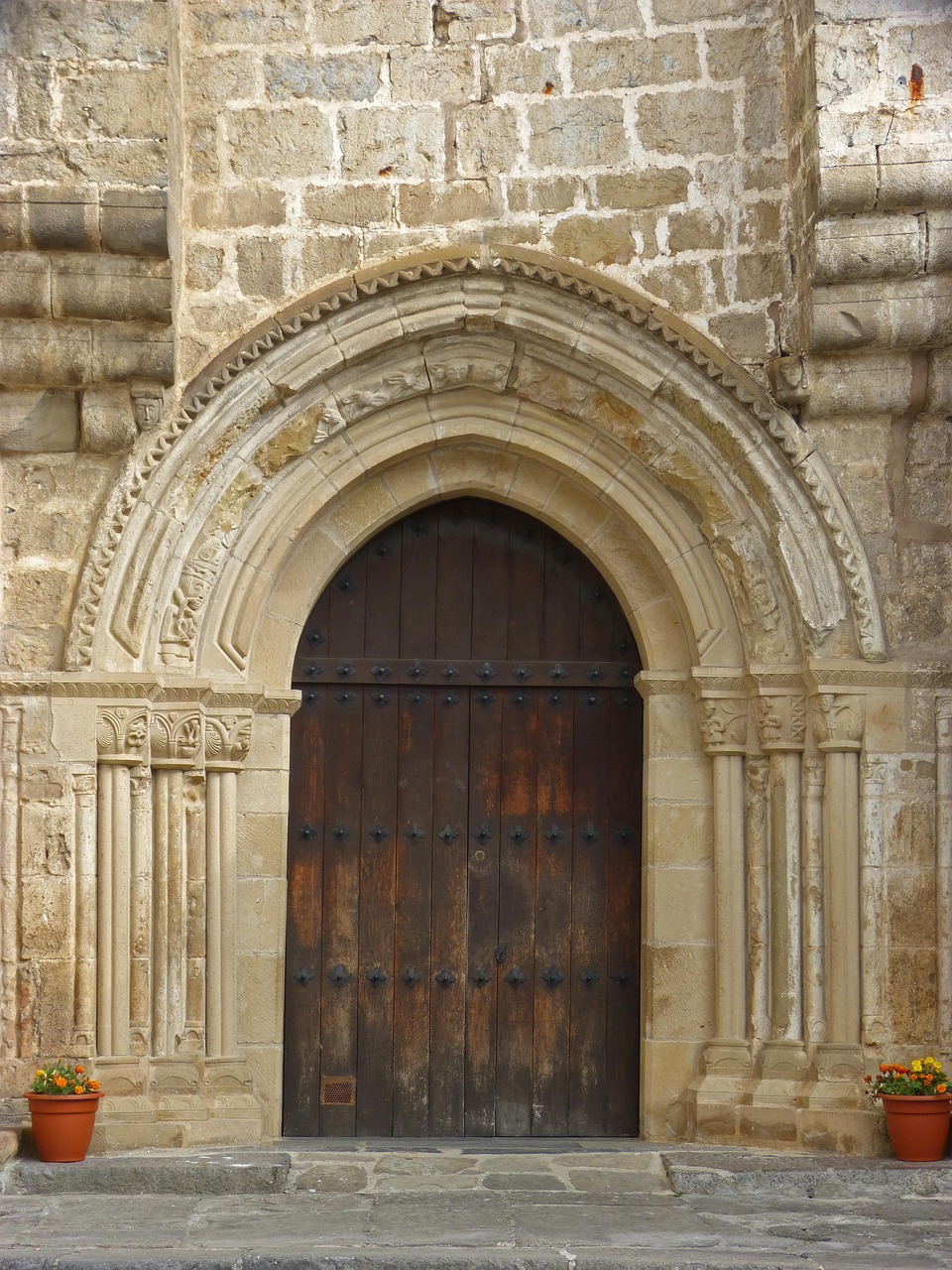 porte, portail, église, gothique, architecture, pierre taillée