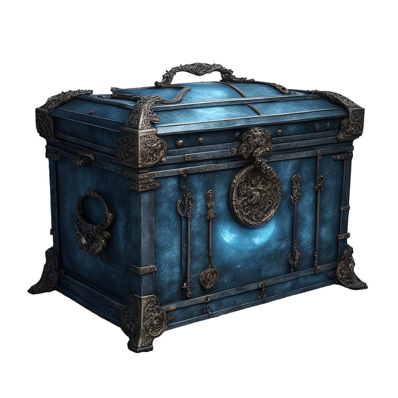 ai généré, poitrine, boîte, bois, coffre au trésor, métal, secret