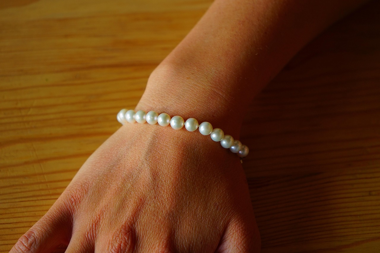 bracelet, perles, collier de perles