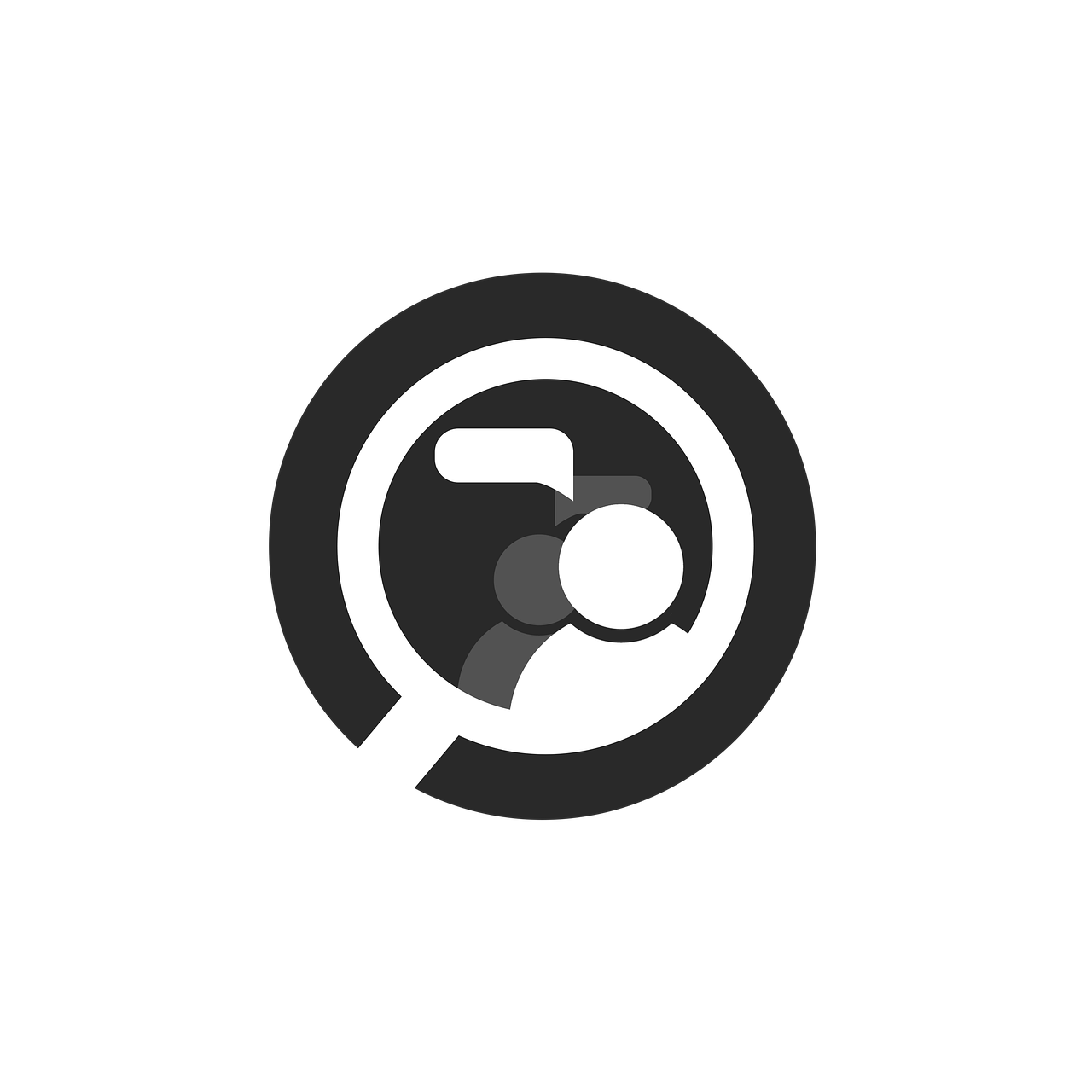 chercher, loupe, publique, demande, gens, dialogue, la communication, coupé