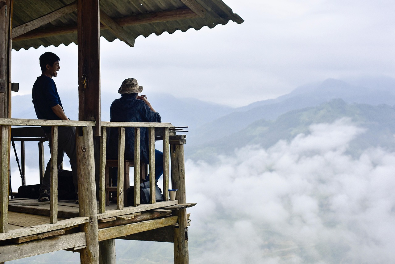 des nuages, terrasses, paddy, sauvage su phi, version phung, nature, ha giang, vietnam, nuageux
