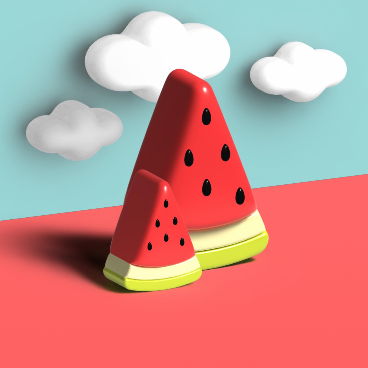 fraises, des fruits, art numérique, rendu 3d, maquette 3d