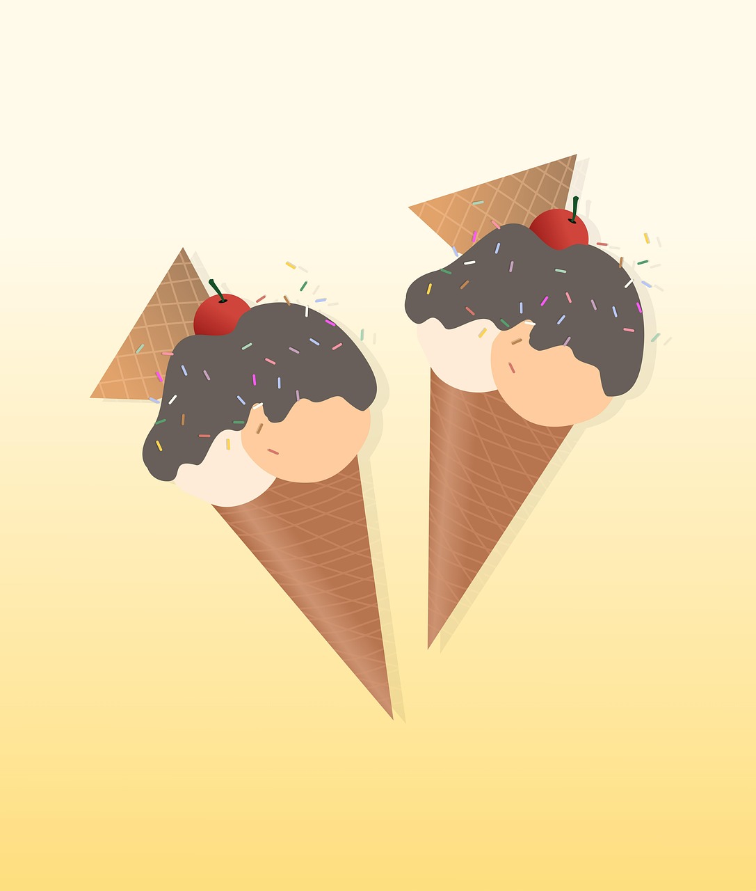 glaces, l'été, conception, art, la glace, goûter, nature, sucré, contexte