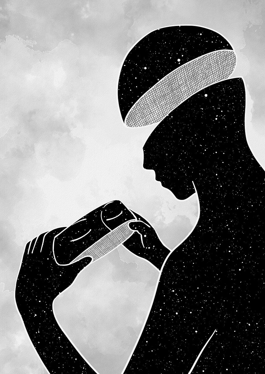 imagination, conte de fées, créativité, illustrateur, la peinture, noir et blanc, solitude, silence, les yeux, soi-même, solitude, silence, silence, silence, silence, silence, soi-même