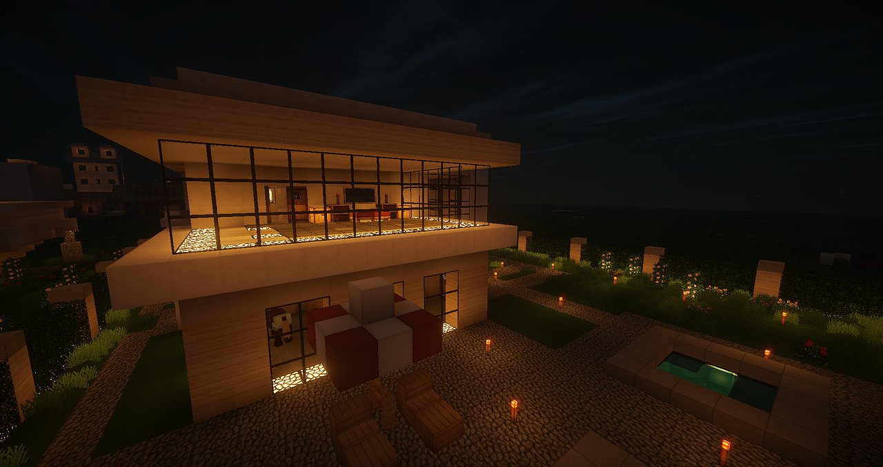 minecraft, l'architecture, architecture moderne, maison moderne, extérieur, nuit, arrière, maison noire, minecraft, minecraft, minecraft, minecraft, minecraft, maison moderne, maison moderne, maison moderne