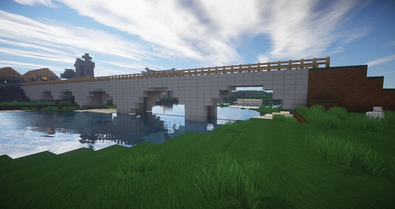 minecraft, pont, fleuve, pierre, médiéval, européen, journée, minecraft, minecraft, minecraft, minecraft, minecraft