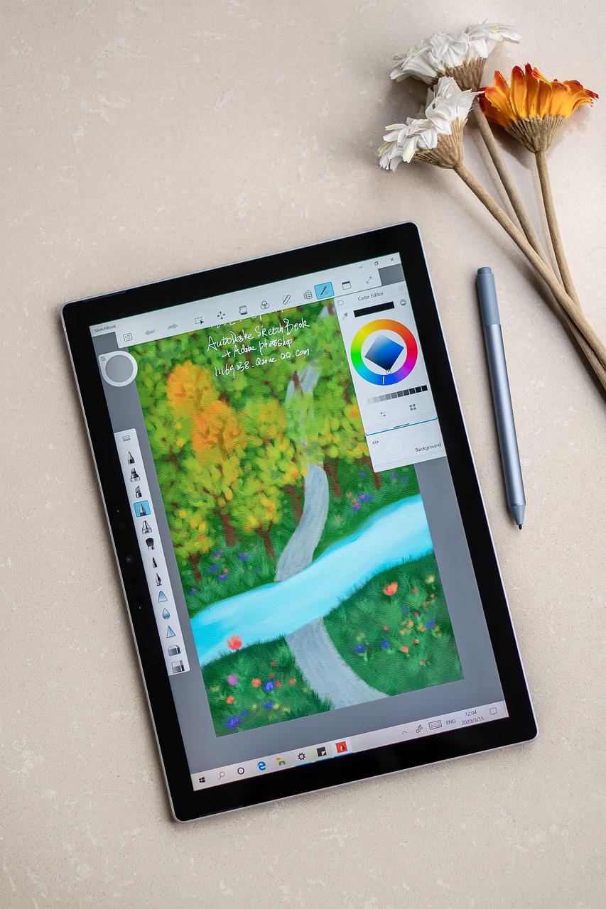 ordinateur portable, ordinateur, surface, microsoft, windows 10