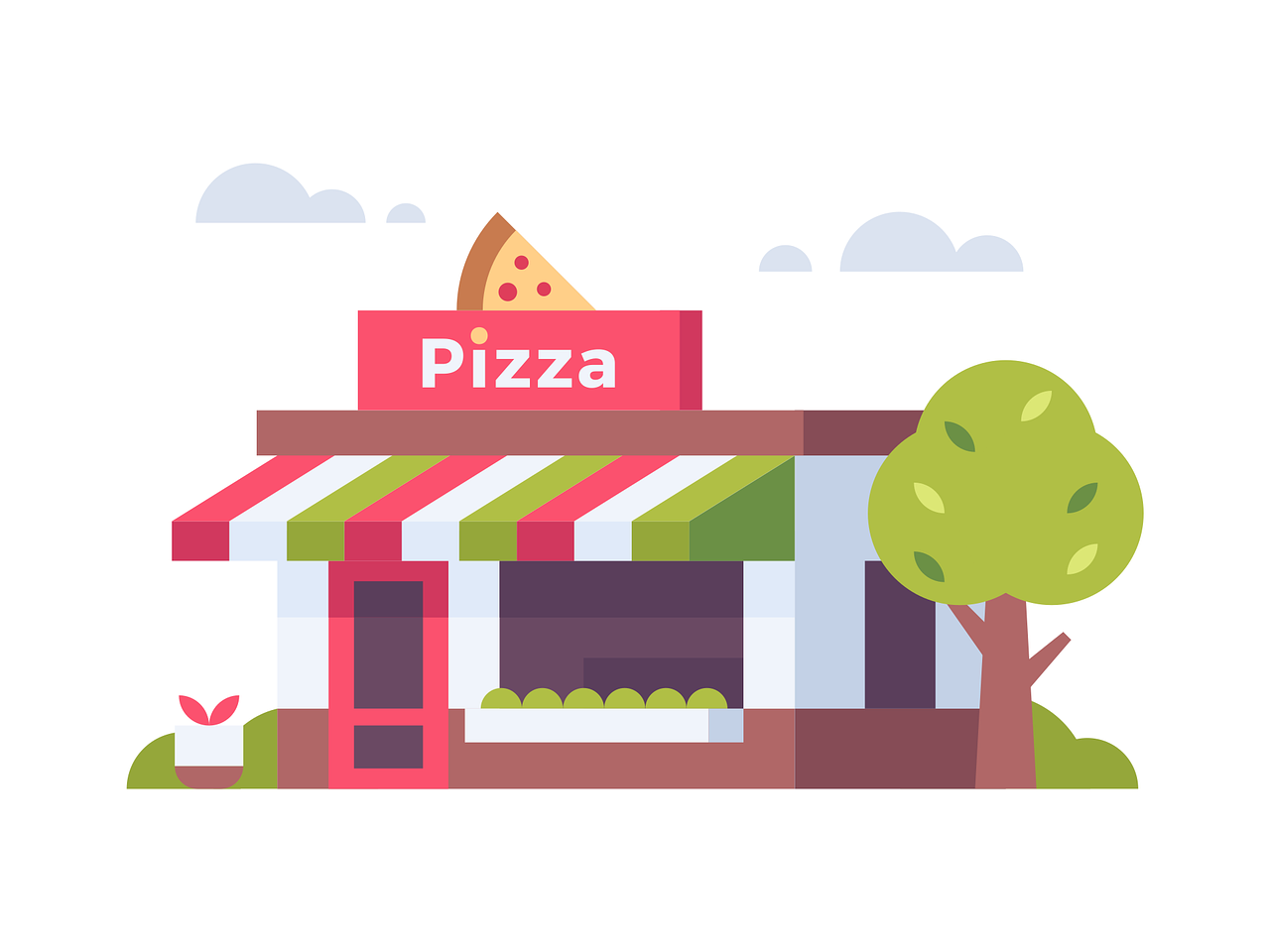 pizza, magasin, boutique, délicieux, mignonne, pâte, pain, aliments