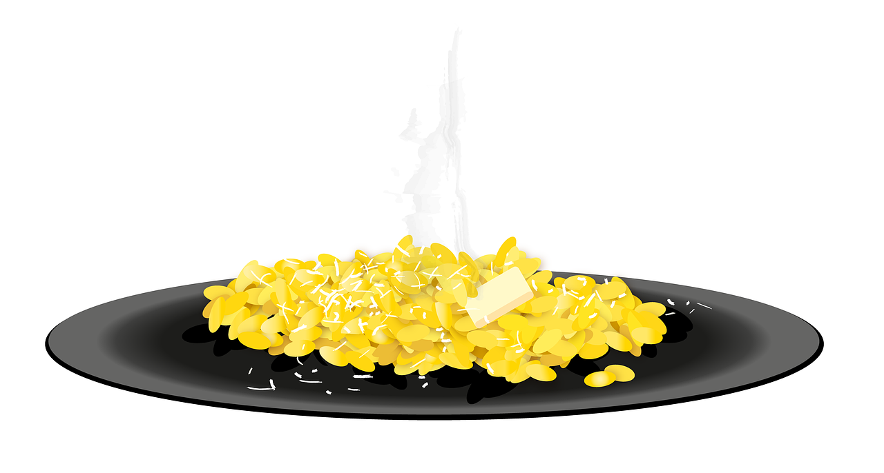 repas, assiette, risotto au safran, risotto, safran, riz jaune, spécialité, riz