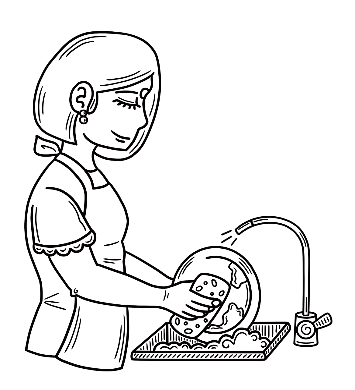 actions, faire la vaisselle, routine quotidienne, les corvées, travaux ménagers