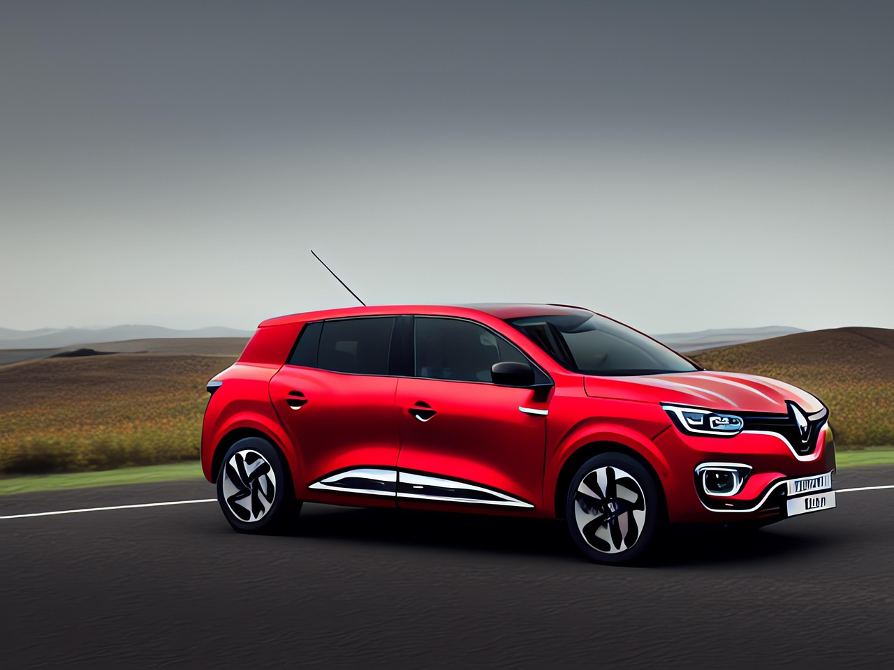 ai generated, renault, auto, véhicule, renault captur, e-tech, hybride, transport, rouge, voiture, automobile